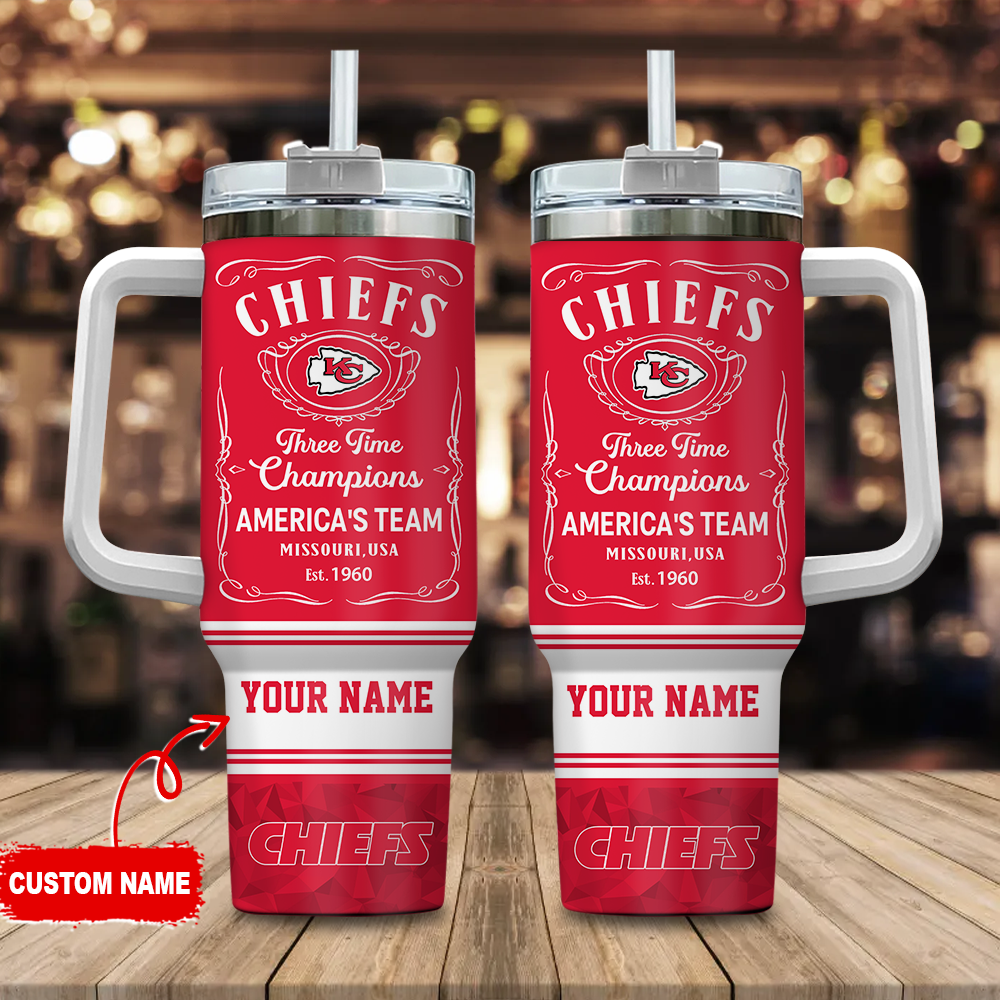 Customizable Chiefs Tumbler - Celebrate America's Team with Your Name