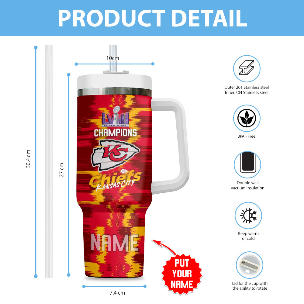 Customizable Kansas City Chiefs Super Bowl Champions Tumbler - Image 3
