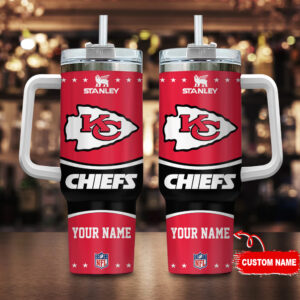 Custom NFL Team Tumbler with Handle & Straw - Personalized Gift for Fans