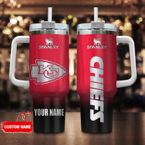 Custom Kansas City Chiefs Insulated Tumbler with Handle - Personalized NFL Fan Gift