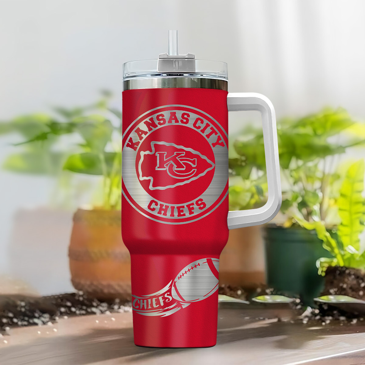 Custom Kansas City Chiefs Stanley Tumbler - Personalized Name - Image 2