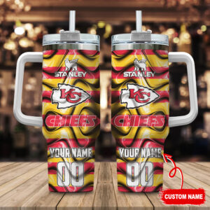 Personalized Chiefs Tumbler with Handle - Custom Name & Number Design