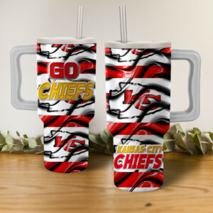Go Chiefs Tumbler with Handle – Show Your Team Spirit Anywhere!