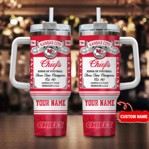 Personalized Kansas City Chiefs Tumbler - Custom Name Football Fan Gift