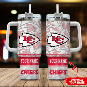 Customizable Chiefs Tumbler with Handle & Straw - Show Your Team Spirit!
