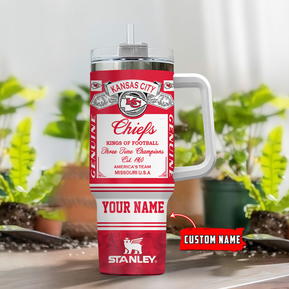 Custom Kansas City Chiefs Stanley Tumbler - Personalized Football Fan Gift - Image 2