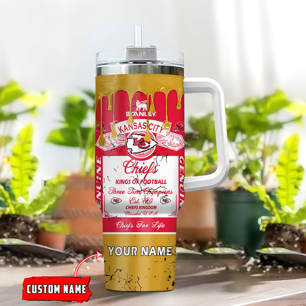 Custom Kansas City Chiefs Championship Tumbler with Handle & Straw - Image 2