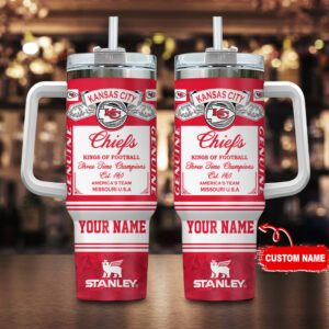 Custom Kansas City Chiefs Stanley Tumbler - Personalized Football Fan Gift