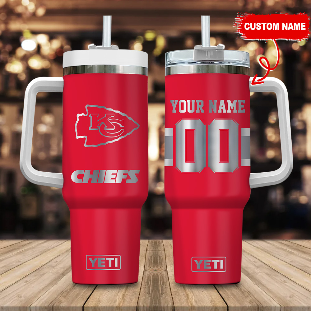 Custom Personalized Chiefs YETI Tumbler Mug - Show Your Team Spirit