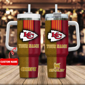 Custom Name Football Team Insulated Tumbler with Handle & Straw - Perfect Gift