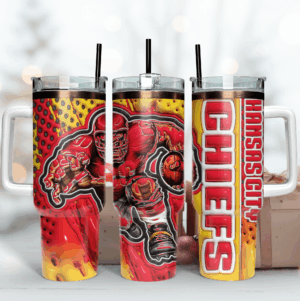 Vibrant Football Team Tumbler with Handle - Perfect Gift for Sports Fans