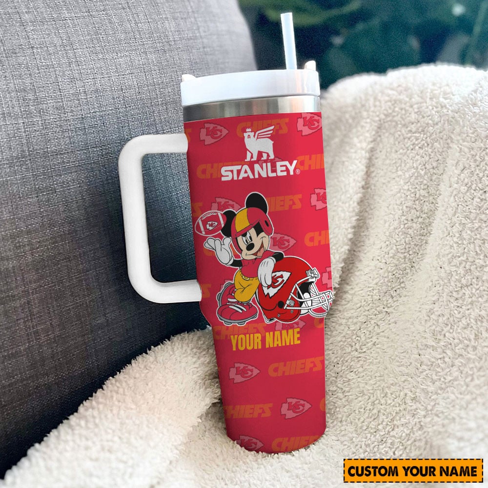 Customizable Mickey Football Tumbler - Perfect Gift for Chiefs Fans - Image 3