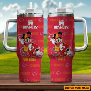 Customizable Mickey Football Tumbler - Perfect Gift for Chiefs Fans