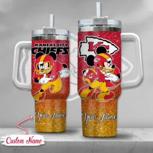 Custom Kansas City Chiefs Tumbler with Straw - Personalized NFL Fan Gift