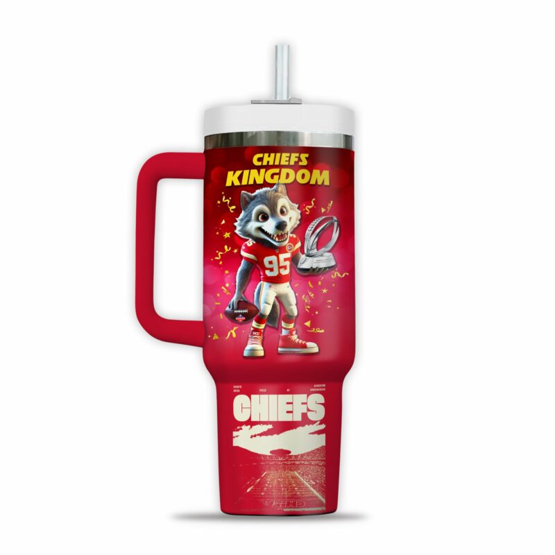 Kansas City Chiefs NFL Sports Custom Stanley Quencher 40oz Stainless Steel Tumbler With Handle - Threewoofs - Image 2