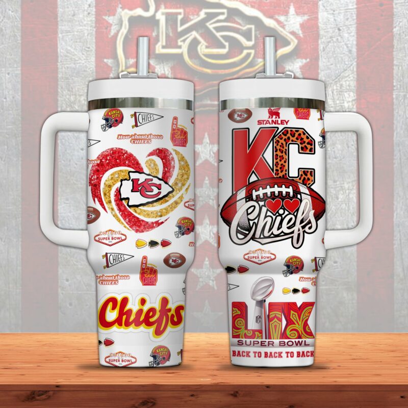 Kansas City Chiefs NFL Sports Custom Stanley Quencher 40oz Stainless Steel Tumbler With Handle - Threewoofs