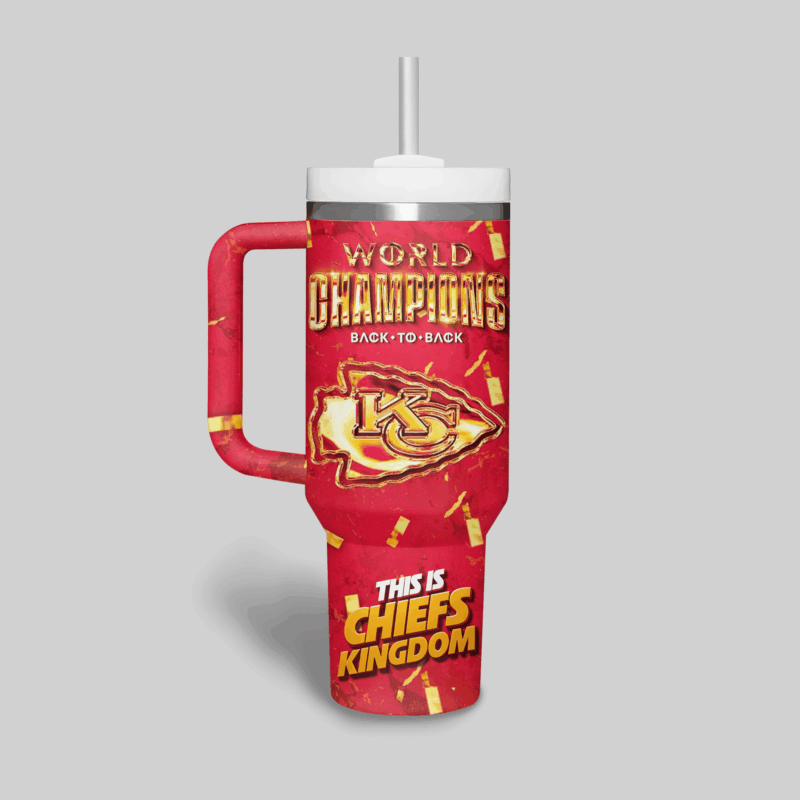 Kansas City Chiefs NFL Sports Custom Stanley Quencher 40oz Stainless Steel Tumbler With Handle - Threewoofs - Image 3
