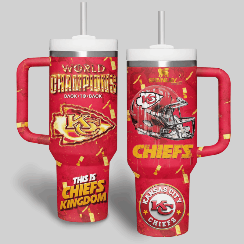 Kansas City Chiefs NFL Sports Custom Stanley Quencher 40oz Stainless Steel Tumbler With Handle - Threewoofs - Image 2