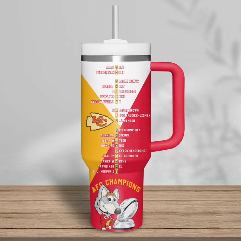 Kansas City Chiefs NFL Sports Custom Stanley Quencher 40oz Stainless Steel Tumbler With Handle - Threewoofs - Image 3