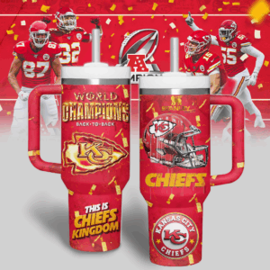 Kansas City Chiefs NFL Sports Custom Stanley Quencher 40oz Stainless Steel Tumbler With Handle - Threewoofs
