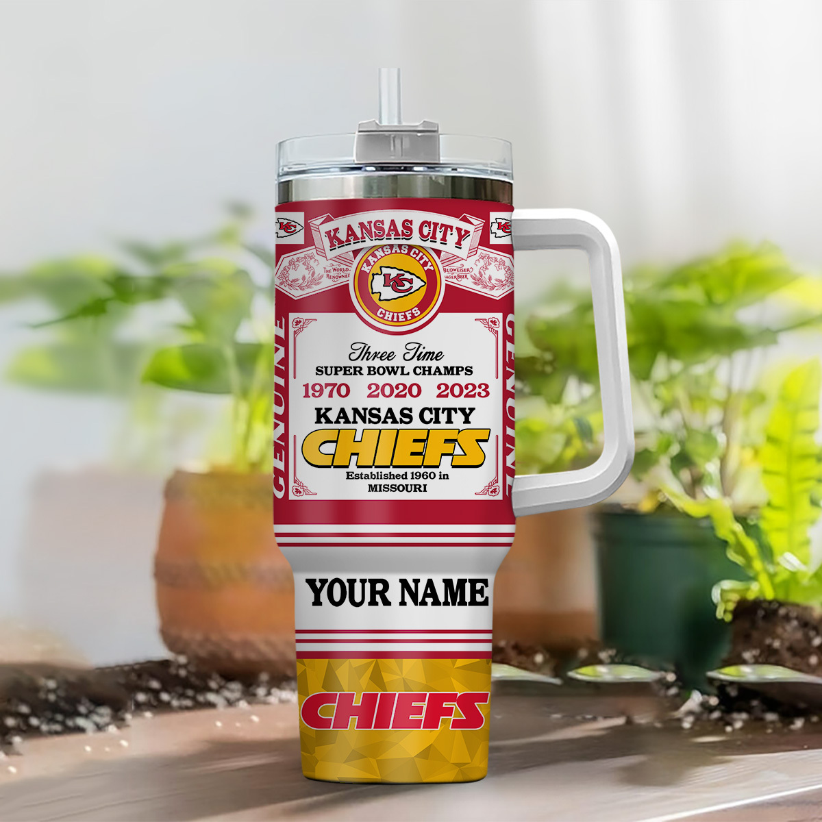 Customizable Kansas City Chiefs Championship Tumbler Mug - Personalized NFL Fan Gift - Image 2