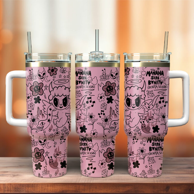 Karol G Music Custom Stanley Quencher 40oz Stainless Steel Tumbler With Handle - Threewoofs