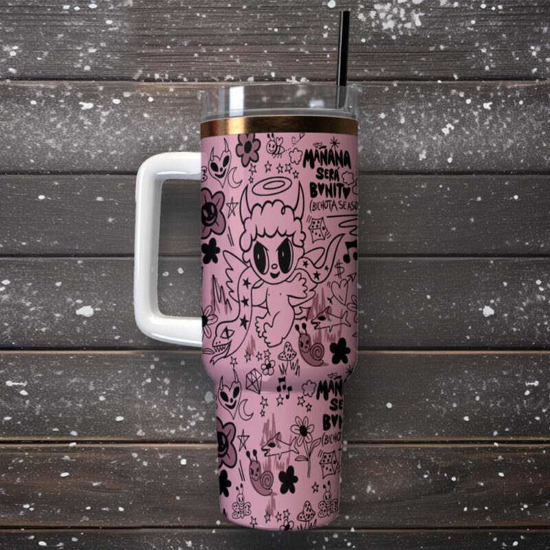 Karol G Music Custom Stanley Quencher 40oz Stainless Steel Tumbler With Handle - Threewoofs - Image 2