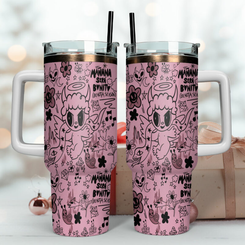Karol G Music Custom Stanley Quencher 40oz Stainless Steel Tumbler With Handle - Threewoofs - Image 4