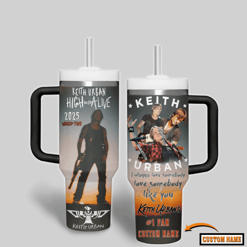 Keith Urban Music Custom Stanley Quencher 40oz Stainless Steel Tumbler With Handle - Threewoofs - Image 2