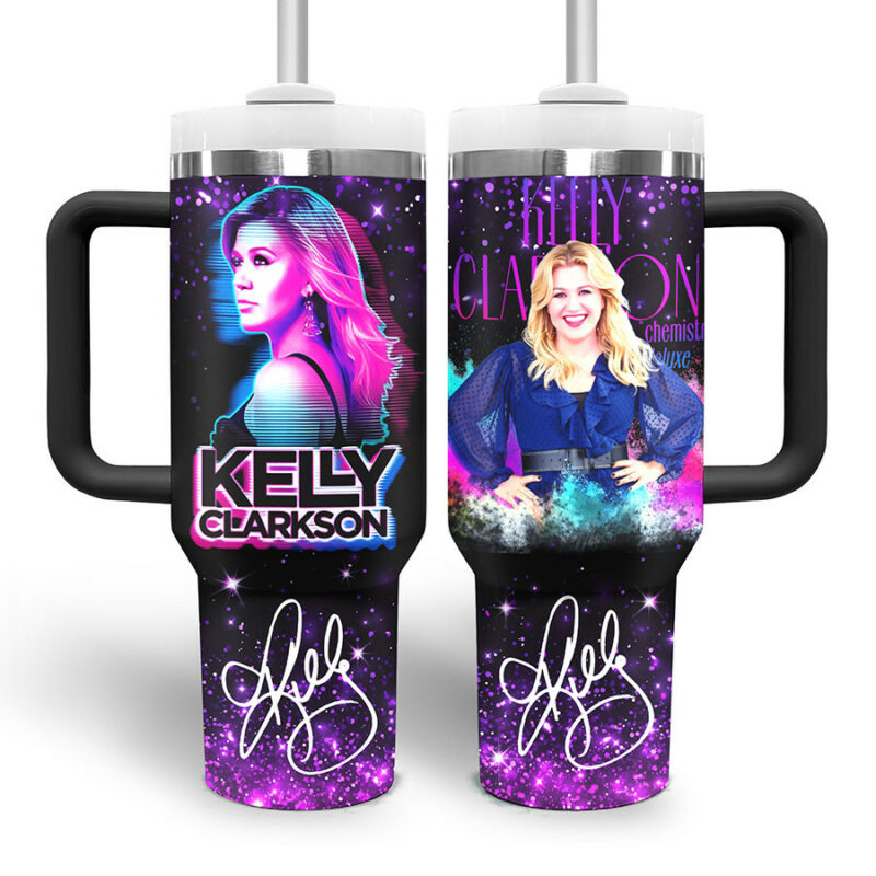 Kelly Clarkson Music Custom Stanley Quencher 40oz Stainless Steel Tumbler With Handle - Threewoofs - Image 3