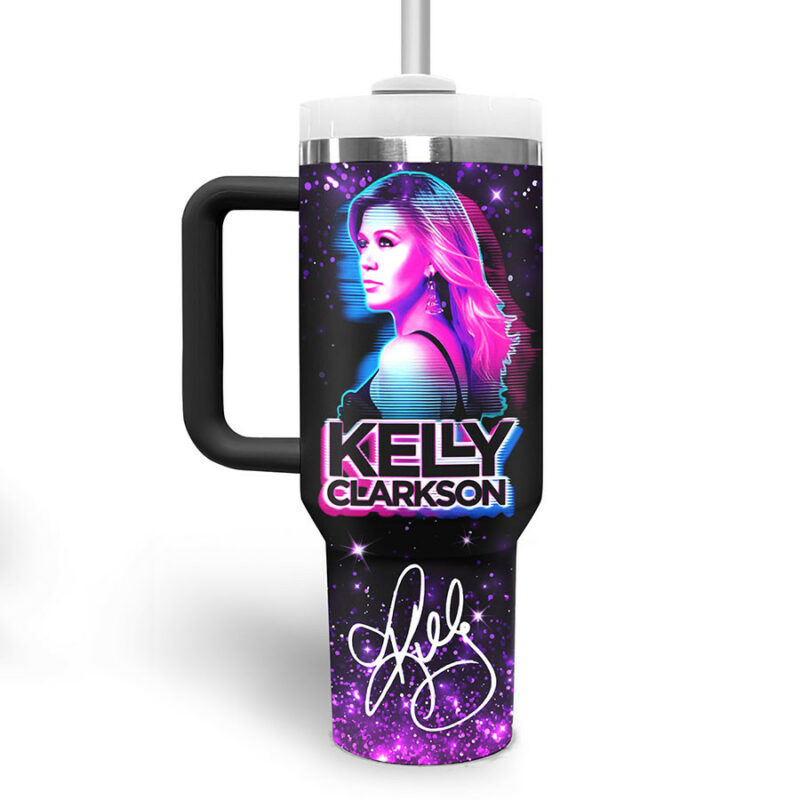 Kelly Clarkson Music Custom Stanley Quencher 40oz Stainless Steel Tumbler With Handle - Threewoofs - Image 4