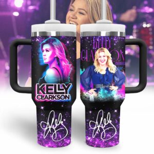 Kelly Clarkson Music Custom Stanley Quencher 40oz Stainless Steel Tumbler With Handle - Threewoofs
