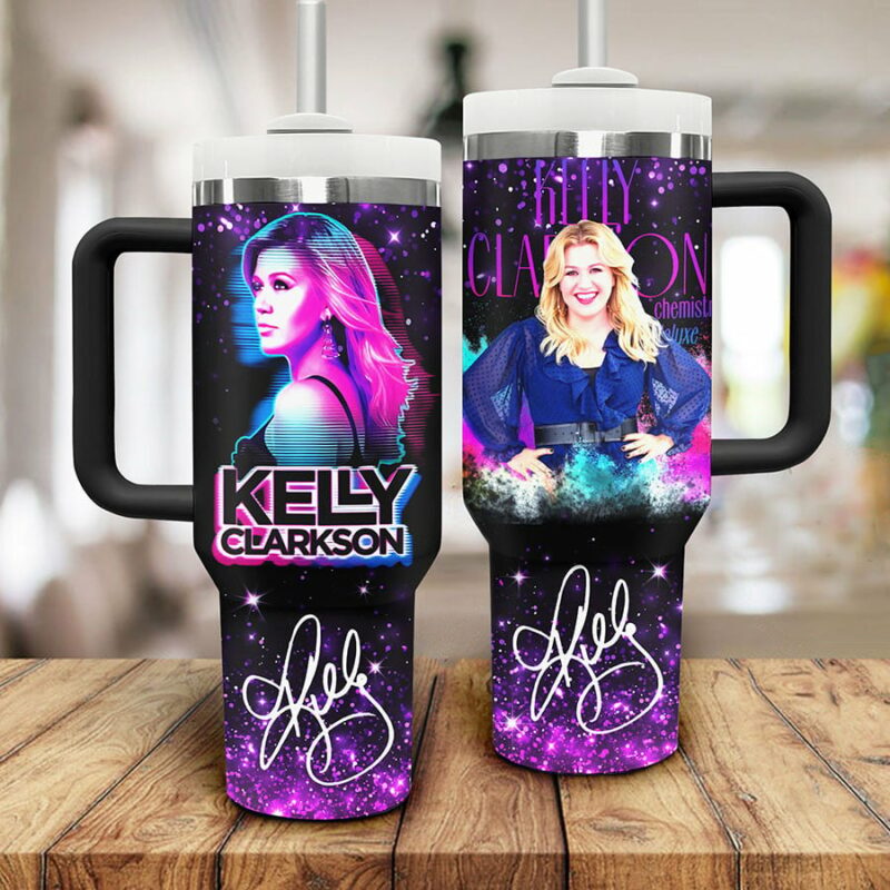 Kelly Clarkson Music Custom Stanley Quencher 40oz Stainless Steel Tumbler With Handle - Threewoofs - Image 2