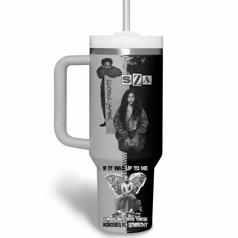 Kendrick Lamar x SZA Music Custom Stanley Quencher 40oz Stainless Steel Tumbler With Handle - Threewoofs - Image 4