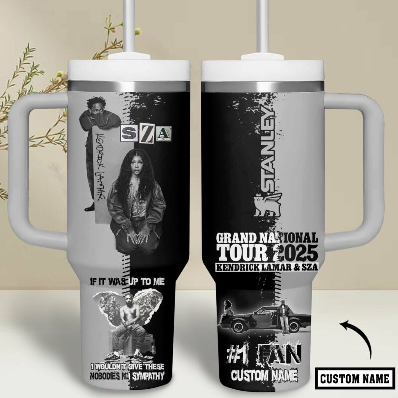 Kendrick Lamar x SZA Music Custom Stanley Quencher 40oz Stainless Steel Tumbler With Handle - Threewoofs - Image 3