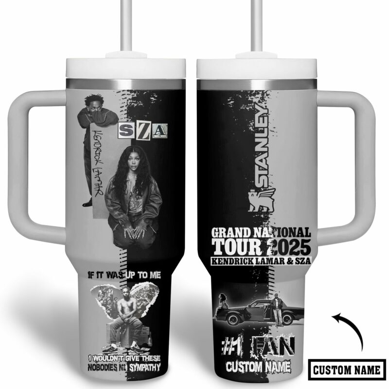 Kendrick Lamar x SZA Music Custom Stanley Quencher 40oz Stainless Steel Tumbler With Handle - Threewoofs - Image 2
