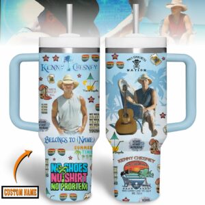 Kenny Chesney Music Custom Stanley Quencher 40oz Stainless Steel Tumbler With Handle - Threewoofs