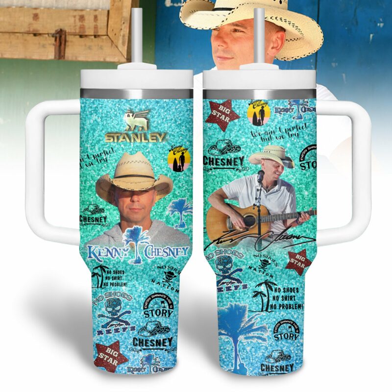 Kenny Chesney Music Custom Stanley Quencher 40oz Stainless Steel Tumbler With Handle - Threewoofs
