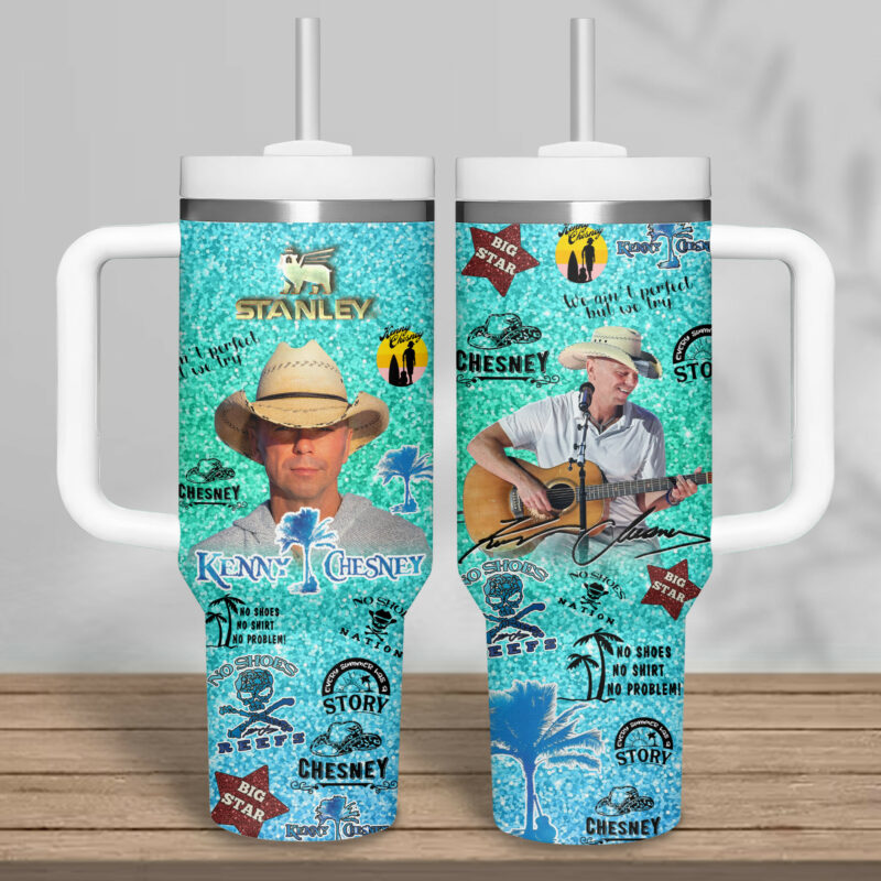 Kenny Chesney Music Custom Stanley Quencher 40oz Stainless Steel Tumbler With Handle - Threewoofs - Image 2