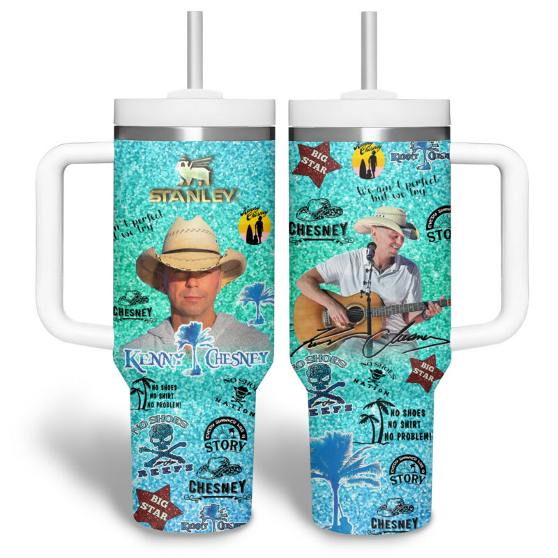 Kenny Chesney Music Custom Stanley Quencher 40oz Stainless Steel Tumbler With Handle - Threewoofs - Image 3