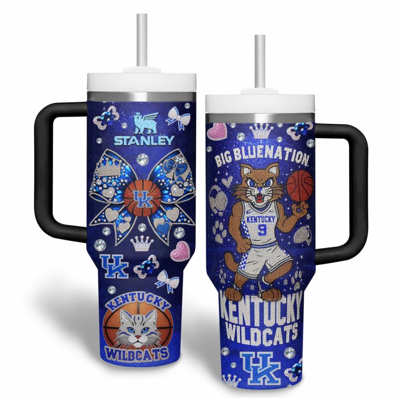 Kentucky Wildcats NCAA Custom Stanley Quencher 40oz Stainless Steel Tumbler With Handle - Threewoofs - Image 2