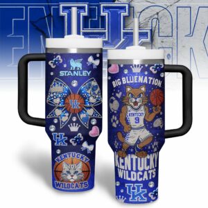 Kentucky Wildcats NCAA Custom Stanley Quencher 40oz Stainless Steel Tumbler With Handle - Threewoofs