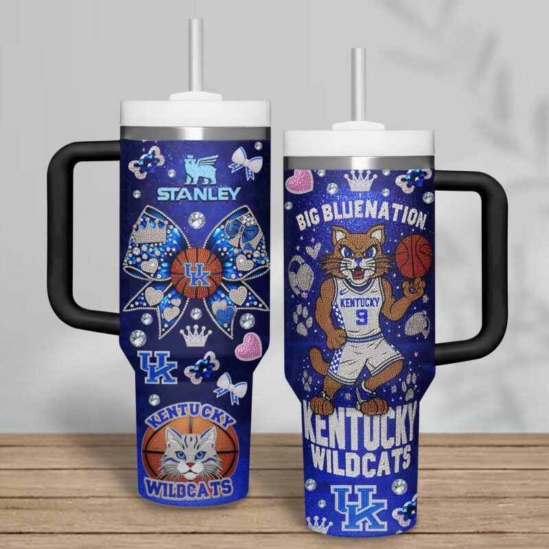 Kentucky Wildcats NCAA Custom Stanley Quencher 40oz Stainless Steel Tumbler With Handle - Threewoofs - Image 3