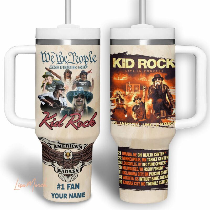 Kid Rock Music Custom Stanley Quencher 40oz Stainless Steel Tumbler With Handle - Threewoofs - Image 3