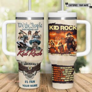 Kid Rock Music Custom Stanley Quencher 40oz Stainless Steel Tumbler With Handle - Threewoofs