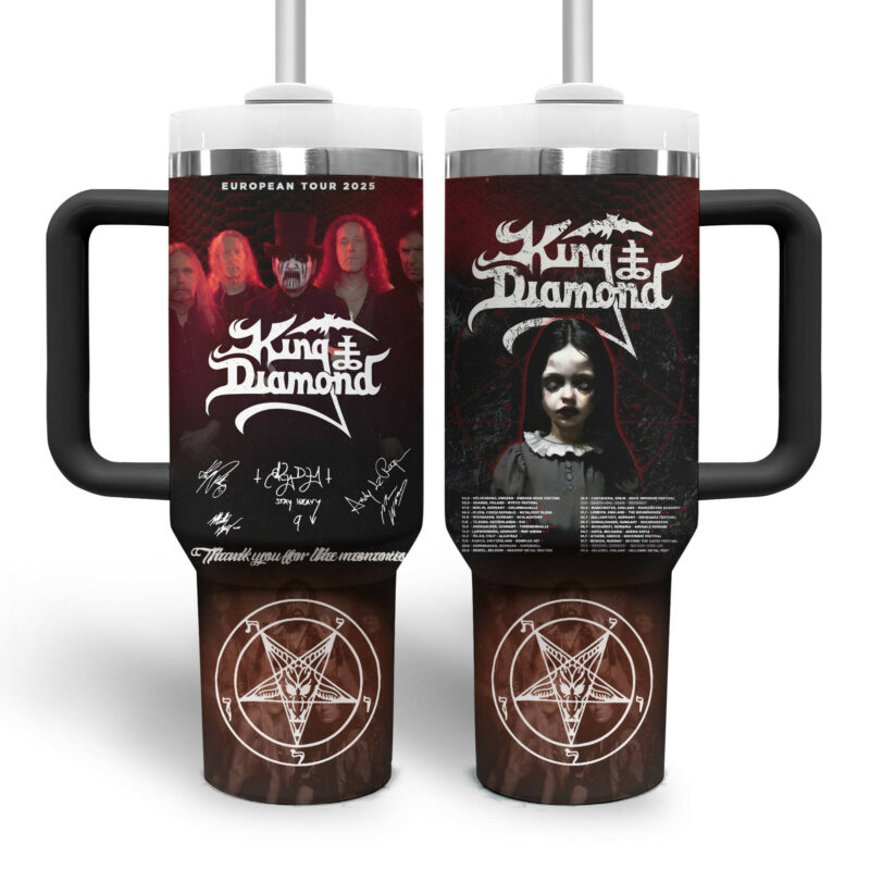 King Diamond Music Custom Stanley Quencher 40oz Stainless Steel Tumbler With Handle - Threewoofs - Image 3