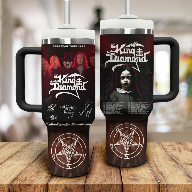 King Diamond Music Custom Stanley Quencher 40oz Stainless Steel Tumbler With Handle - Threewoofs - Image 2