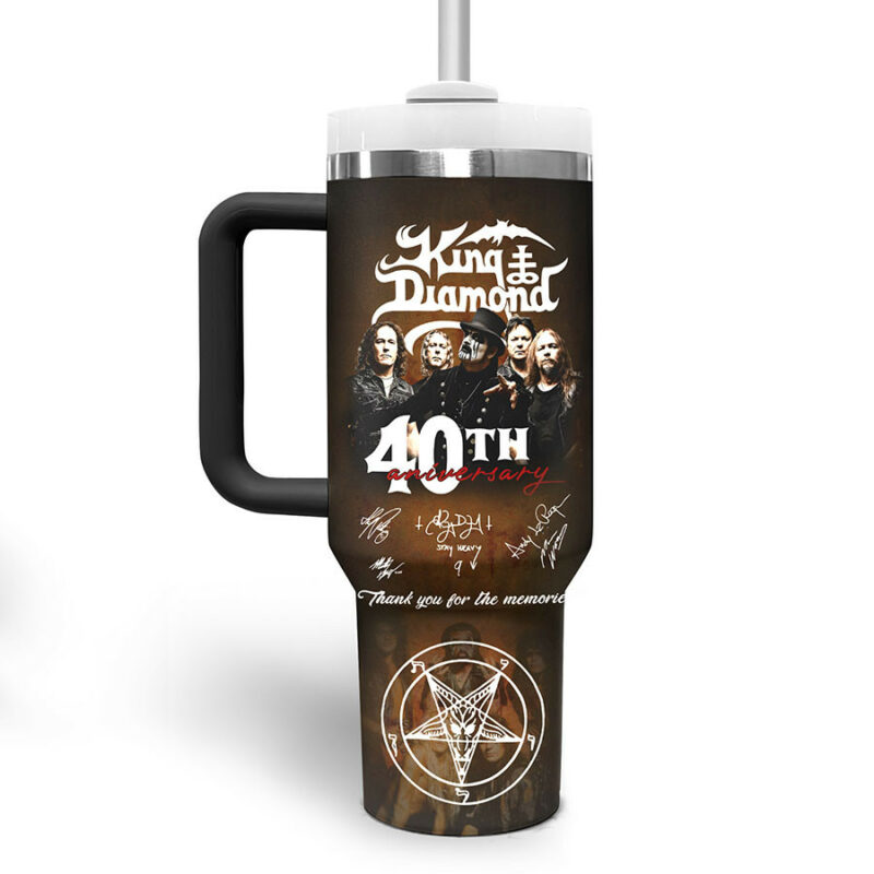 King Diamond Music Custom Stanley Quencher 40oz Stainless Steel Tumbler With Handle - Threewoofs - Image 4