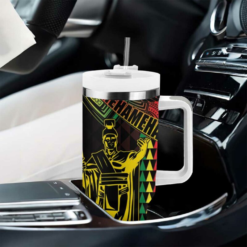 King Kamehameha Day Hawaii Kakau Reggae Custom Stanley Quencher 40oz Stainless Steel Tumbler With Handle - Threewoofs - Image 8