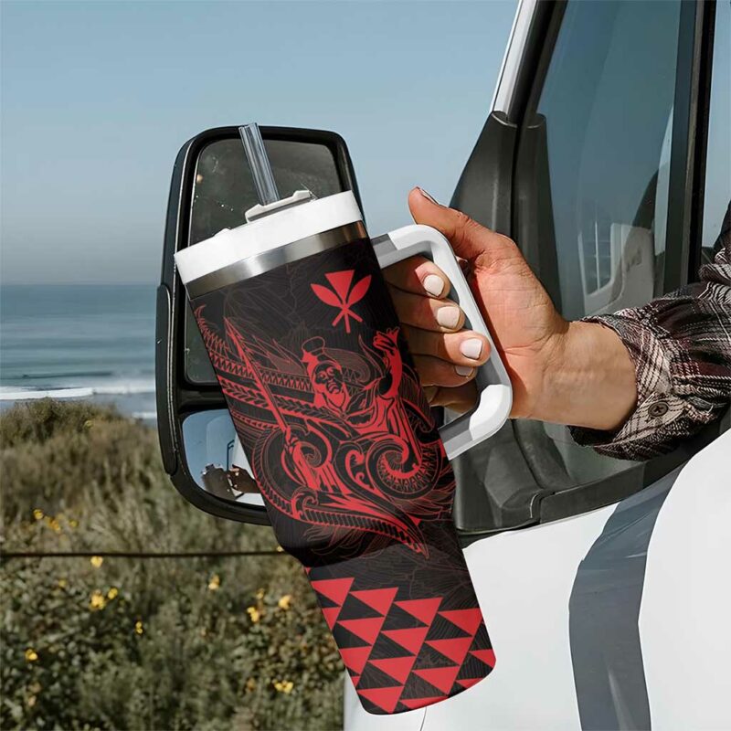 King Kamehameha Day Kakau Polynesian Custom Stanley Quencher 40oz Stainless Steel Tumbler With Handle - Threewoofs - Image 7